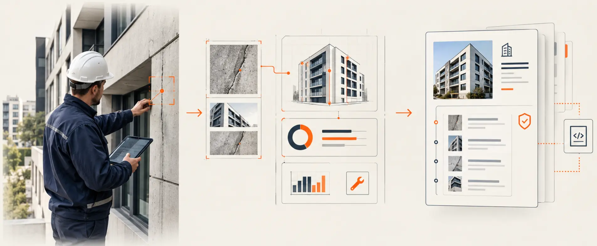 SPEC workflow from physical inspection through technical assessment to an asset record